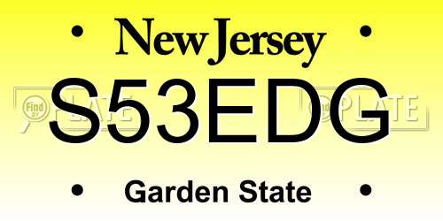 S53EDG New Jersey License Plate