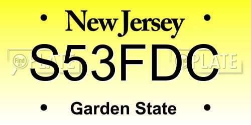 S53FDC New Jersey License Plate
