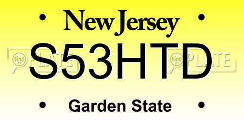 S53HTD New Jersey License Plate