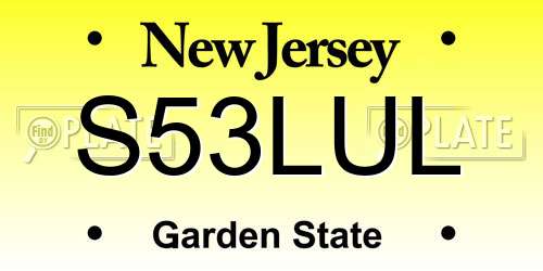 S53LUL New Jersey License Plate