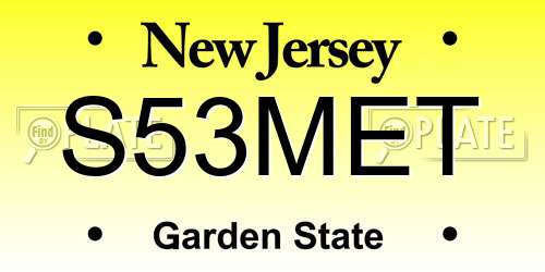 S53MET New Jersey License Plate