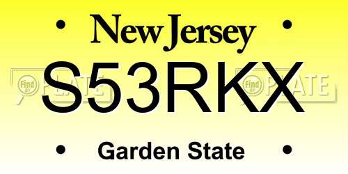 S53RKX New Jersey License Plate