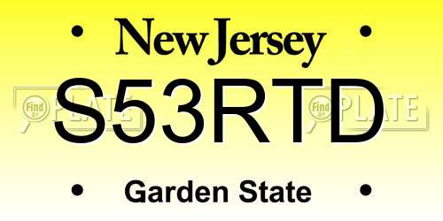 S53RTD New Jersey License Plate