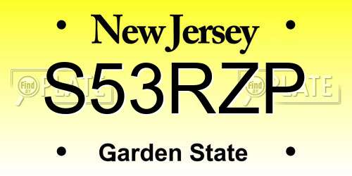 S53RZP New Jersey License Plate