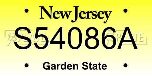 S54086A New Jersey License Plate