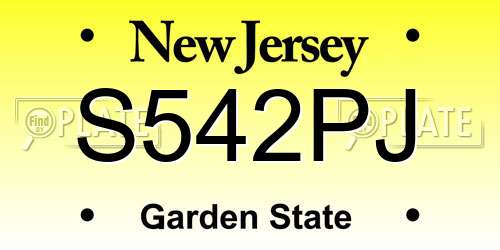 S542PJ New Jersey License Plate