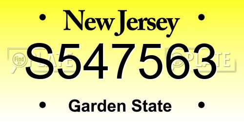 S547563 New Jersey License Plate