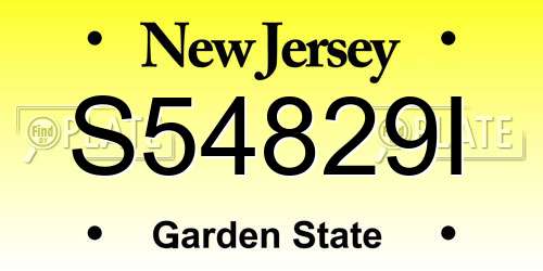 S54829I New Jersey License Plate