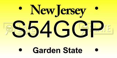 S54GGP New Jersey License Plate