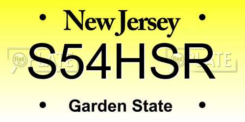 S54HSR New Jersey License Plate