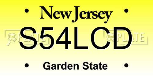 S54LCD New Jersey License Plate
