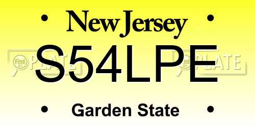 S54LPE New Jersey License Plate