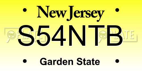 S54NTB New Jersey License Plate