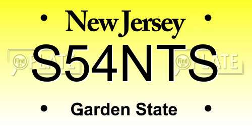 S54NTS New Jersey License Plate