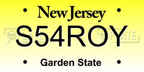 S54ROY New Jersey License Plate