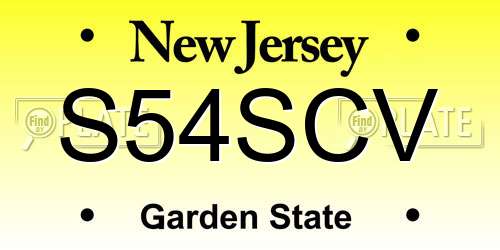 S54SCV New Jersey License Plate