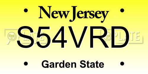 S54VRD New Jersey License Plate