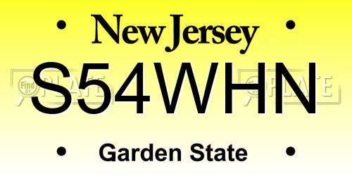 S54WHN New Jersey License Plate