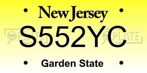 S552YC New Jersey License Plate
