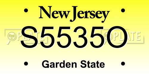 S5535O New Jersey License Plate