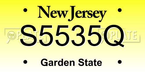 S5535Q New Jersey License Plate
