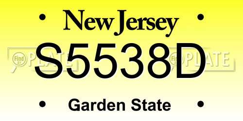 S5538D New Jersey License Plate