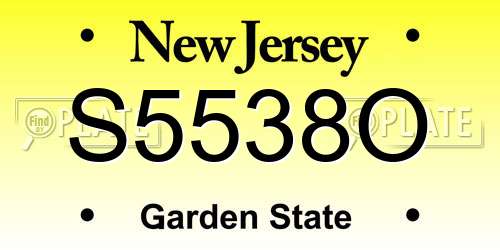 S5538O New Jersey License Plate