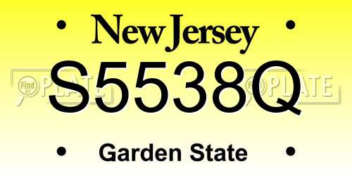 S5538Q New Jersey License Plate