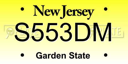 S553DM New Jersey License Plate