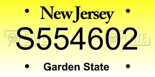 S554602 New Jersey License Plate