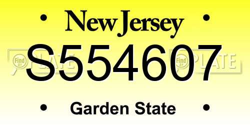 S554607 New Jersey License Plate