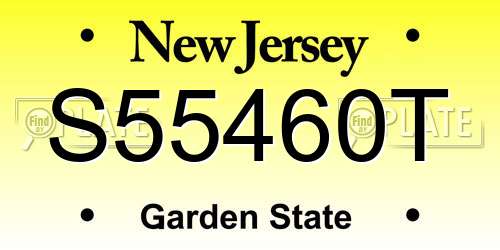 S55460T New Jersey License Plate