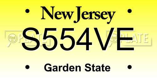 S554VE New Jersey License Plate