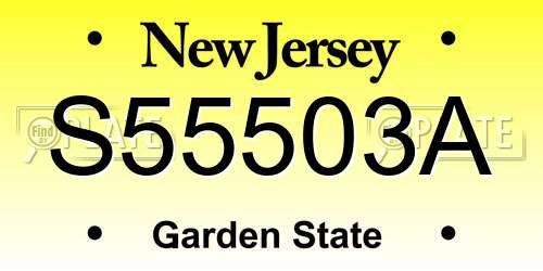S55503A New Jersey License Plate