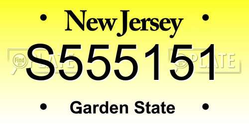 S555151 New Jersey License Plate