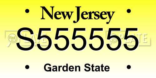 S555555 New Jersey License Plate
