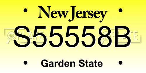 S55558B New Jersey License Plate