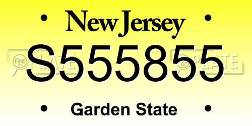 S555855 New Jersey License Plate