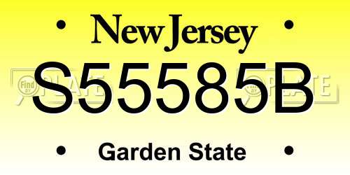 S55585B New Jersey License Plate