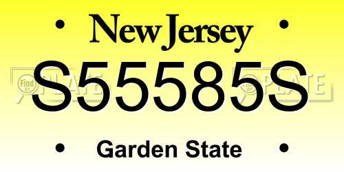 S55585S New Jersey License Plate