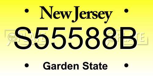S55588B New Jersey License Plate
