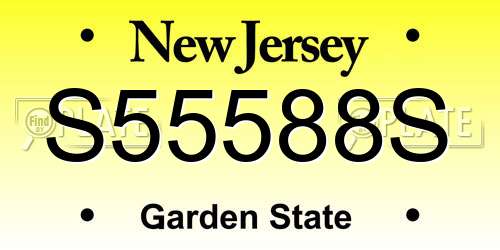 S55588S New Jersey License Plate