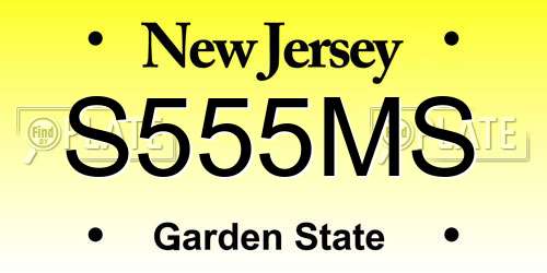 S555MS New Jersey License Plate