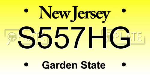 S557HG New Jersey License Plate