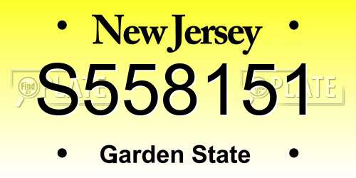 S558151 New Jersey License Plate