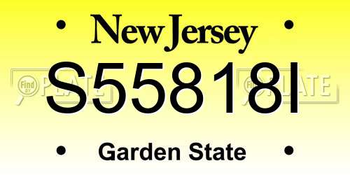 S55818I New Jersey License Plate