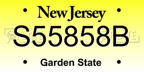 S55858B New Jersey License Plate