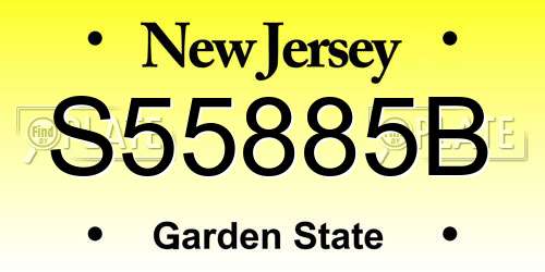 S55885B New Jersey License Plate