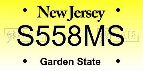 S558MS New Jersey License Plate