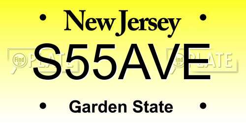 S55AVE New Jersey License Plate
